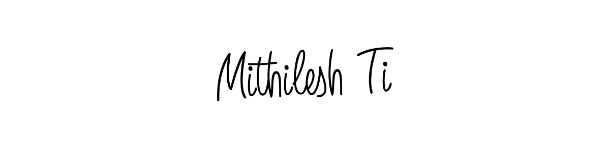 How to make Mithilesh Ti name signature. Use Angelique-Rose-font-FFP style for creating short signs online. This is the latest handwritten sign. Mithilesh Ti signature style 5 images and pictures png