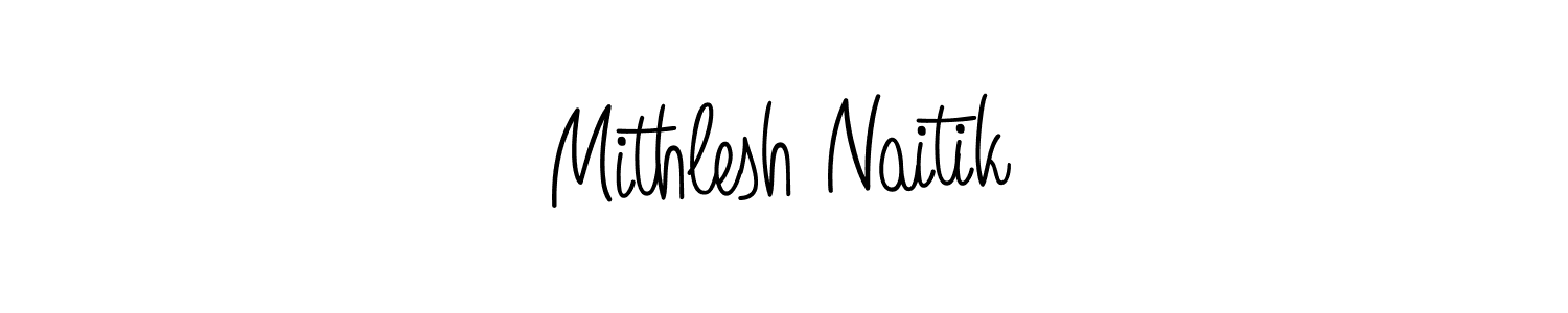 How to make Mithlesh Naitik name signature. Use Angelique-Rose-font-FFP style for creating short signs online. This is the latest handwritten sign. Mithlesh Naitik signature style 5 images and pictures png