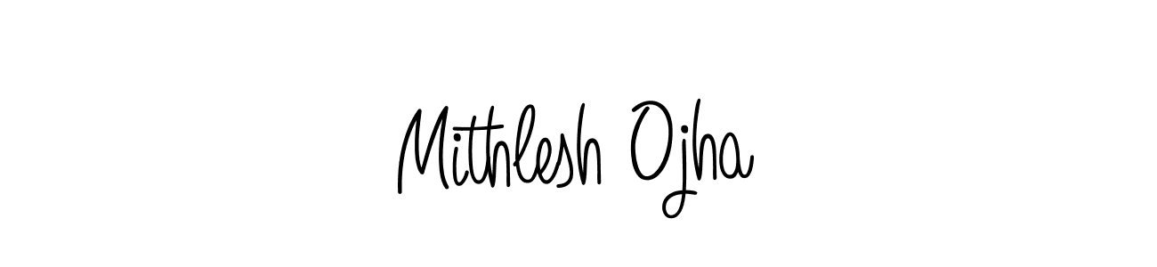 The best way (Angelique-Rose-font-FFP) to make a short signature is to pick only two or three words in your name. The name Mithlesh Ojha include a total of six letters. For converting this name. Mithlesh Ojha signature style 5 images and pictures png