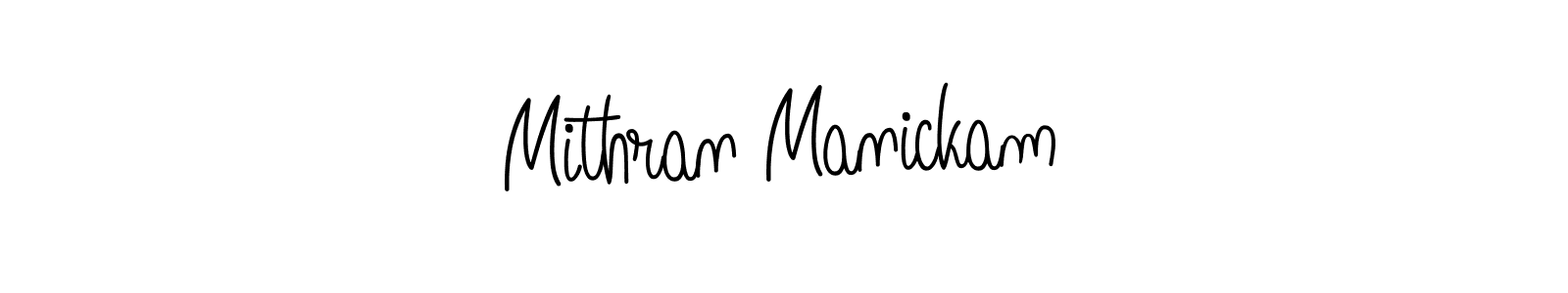 How to make Mithran Manickam name signature. Use Angelique-Rose-font-FFP style for creating short signs online. This is the latest handwritten sign. Mithran Manickam signature style 5 images and pictures png
