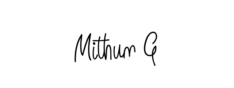 Design your own signature with our free online signature maker. With this signature software, you can create a handwritten (Angelique-Rose-font-FFP) signature for name Mithun G. Mithun G signature style 5 images and pictures png