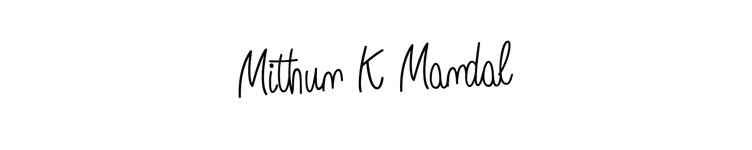 The best way (Angelique-Rose-font-FFP) to make a short signature is to pick only two or three words in your name. The name Mithun K Mandal include a total of six letters. For converting this name. Mithun K Mandal signature style 5 images and pictures png
