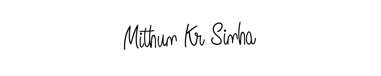 You should practise on your own different ways (Angelique-Rose-font-FFP) to write your name (Mithun Kr Sinha) in signature. don't let someone else do it for you. Mithun Kr Sinha signature style 5 images and pictures png