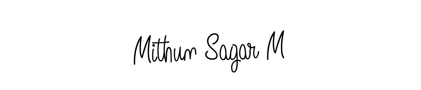 Design your own signature with our free online signature maker. With this signature software, you can create a handwritten (Angelique-Rose-font-FFP) signature for name Mithun Sagar M. Mithun Sagar M signature style 5 images and pictures png