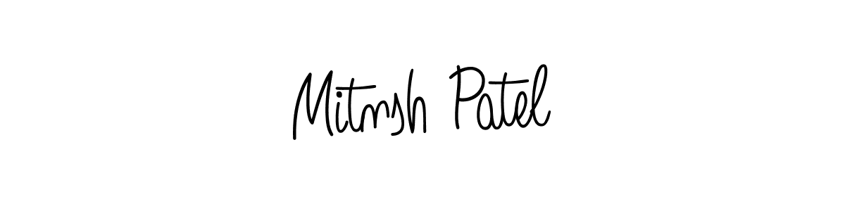 Design your own signature with our free online signature maker. With this signature software, you can create a handwritten (Angelique-Rose-font-FFP) signature for name Mitnsh Patel. Mitnsh Patel signature style 5 images and pictures png