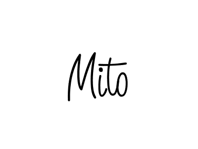 Use a signature maker to create a handwritten signature online. With this signature software, you can design (Angelique-Rose-font-FFP) your own signature for name Mito. Mito signature style 5 images and pictures png