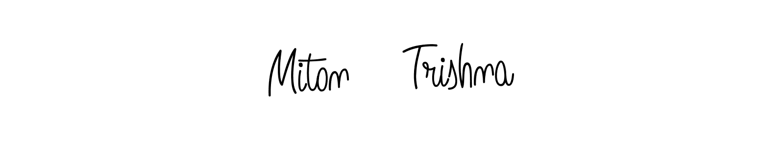 Design your own signature with our free online signature maker. With this signature software, you can create a handwritten (Angelique-Rose-font-FFP) signature for name Miton    Trishna. Miton    Trishna signature style 5 images and pictures png