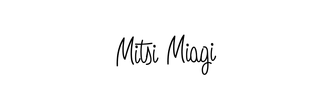 You should practise on your own different ways (Angelique-Rose-font-FFP) to write your name (Mitsi Miagi) in signature. don't let someone else do it for you. Mitsi Miagi signature style 5 images and pictures png