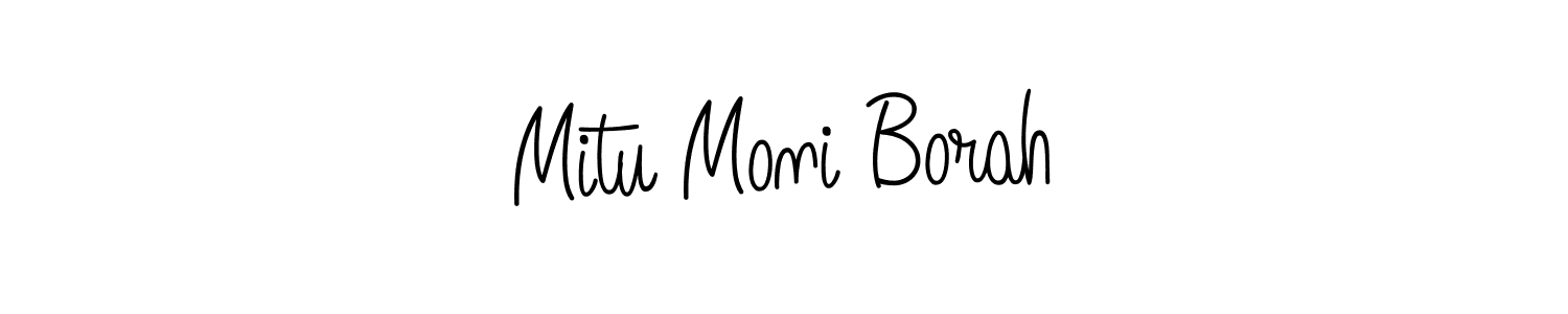 You should practise on your own different ways (Angelique-Rose-font-FFP) to write your name (Mitu Moni Borah) in signature. don't let someone else do it for you. Mitu Moni Borah signature style 5 images and pictures png