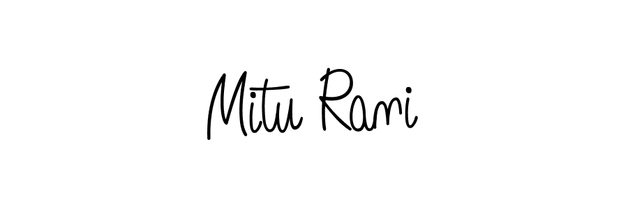 Use a signature maker to create a handwritten signature online. With this signature software, you can design (Angelique-Rose-font-FFP) your own signature for name Mitu Rani. Mitu Rani signature style 5 images and pictures png