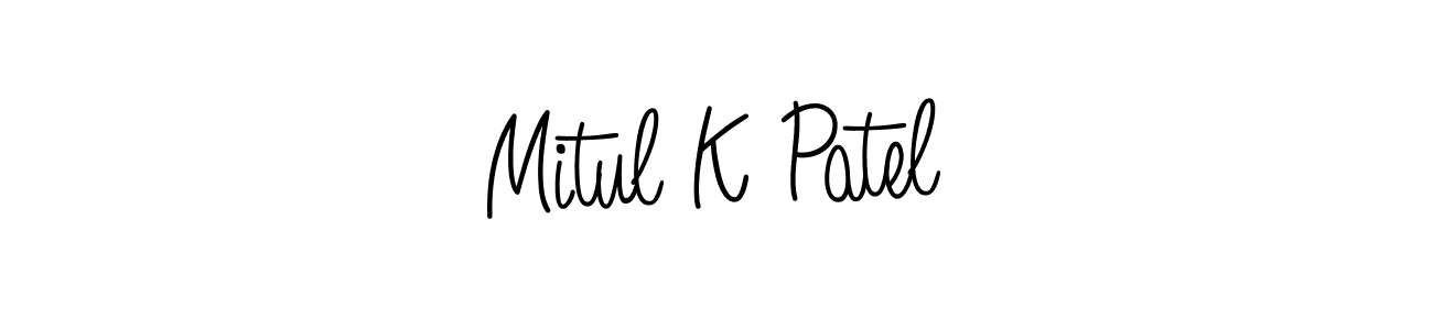 You should practise on your own different ways (Angelique-Rose-font-FFP) to write your name (Mitul K Patel) in signature. don't let someone else do it for you. Mitul K Patel signature style 5 images and pictures png