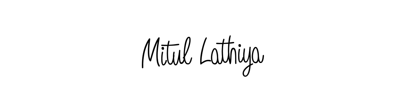 Mitul Lathiya stylish signature style. Best Handwritten Sign (Angelique-Rose-font-FFP) for my name. Handwritten Signature Collection Ideas for my name Mitul Lathiya. Mitul Lathiya signature style 5 images and pictures png