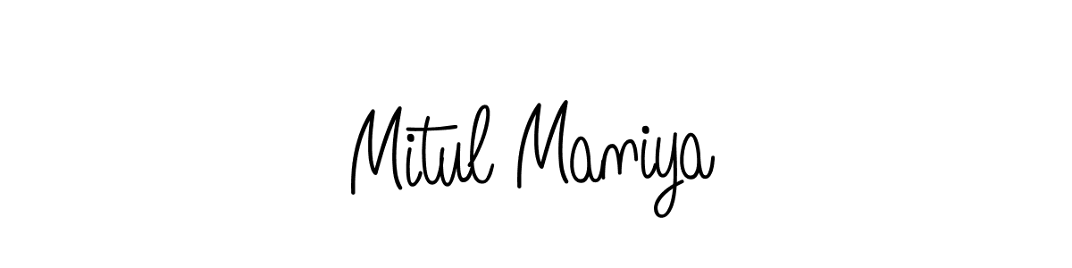 You should practise on your own different ways (Angelique-Rose-font-FFP) to write your name (Mitul Maniya) in signature. don't let someone else do it for you. Mitul Maniya signature style 5 images and pictures png