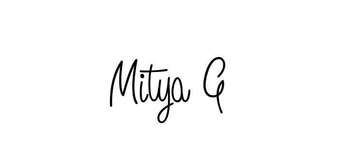 Make a beautiful signature design for name Mitya G. With this signature (Angelique-Rose-font-FFP) style, you can create a handwritten signature for free. Mitya G signature style 5 images and pictures png