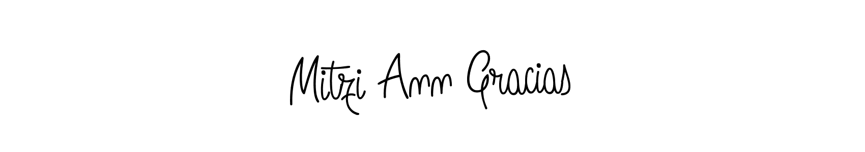 Mitzi Ann Gracias stylish signature style. Best Handwritten Sign (Angelique-Rose-font-FFP) for my name. Handwritten Signature Collection Ideas for my name Mitzi Ann Gracias. Mitzi Ann Gracias signature style 5 images and pictures png
