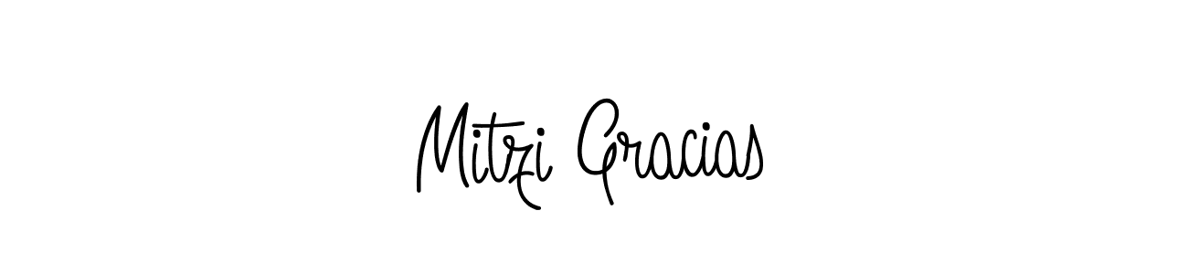 Use a signature maker to create a handwritten signature online. With this signature software, you can design (Angelique-Rose-font-FFP) your own signature for name Mitzi Gracias. Mitzi Gracias signature style 5 images and pictures png