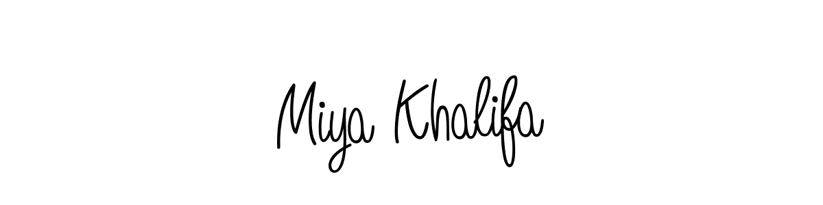 You should practise on your own different ways (Angelique-Rose-font-FFP) to write your name (Miya Khalifa) in signature. don't let someone else do it for you. Miya Khalifa signature style 5 images and pictures png