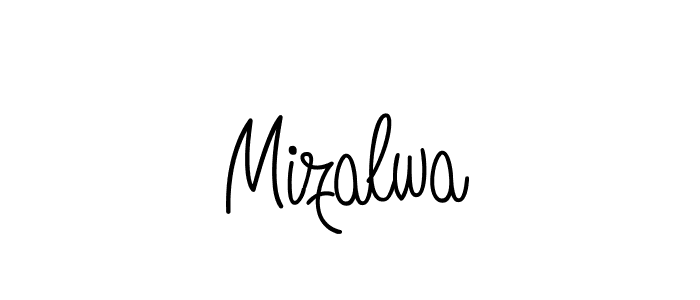 How to Draw Mizalwa signature style? Angelique-Rose-font-FFP is a latest design signature styles for name Mizalwa. Mizalwa signature style 5 images and pictures png