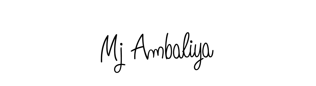 Also we have Mj Ambaliya name is the best signature style. Create professional handwritten signature collection using Angelique-Rose-font-FFP autograph style. Mj Ambaliya signature style 5 images and pictures png