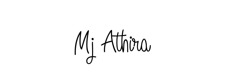 Use a signature maker to create a handwritten signature online. With this signature software, you can design (Angelique-Rose-font-FFP) your own signature for name Mj Athira. Mj Athira signature style 5 images and pictures png