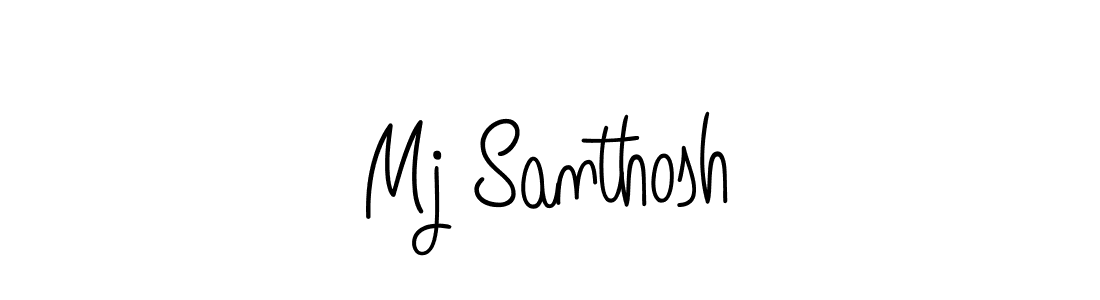 Use a signature maker to create a handwritten signature online. With this signature software, you can design (Angelique-Rose-font-FFP) your own signature for name Mj Santhosh. Mj Santhosh signature style 5 images and pictures png