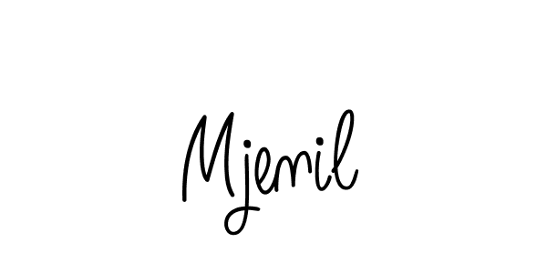 Use a signature maker to create a handwritten signature online. With this signature software, you can design (Angelique-Rose-font-FFP) your own signature for name Mjenil. Mjenil signature style 5 images and pictures png