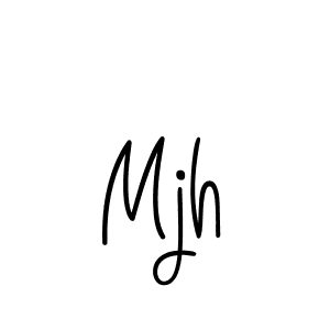 Make a beautiful signature design for name Mjh. With this signature (Angelique-Rose-font-FFP) style, you can create a handwritten signature for free. Mjh signature style 5 images and pictures png