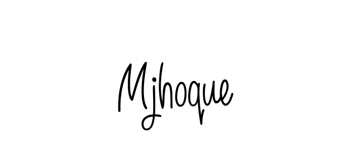 Use a signature maker to create a handwritten signature online. With this signature software, you can design (Angelique-Rose-font-FFP) your own signature for name Mjhoque. Mjhoque signature style 5 images and pictures png