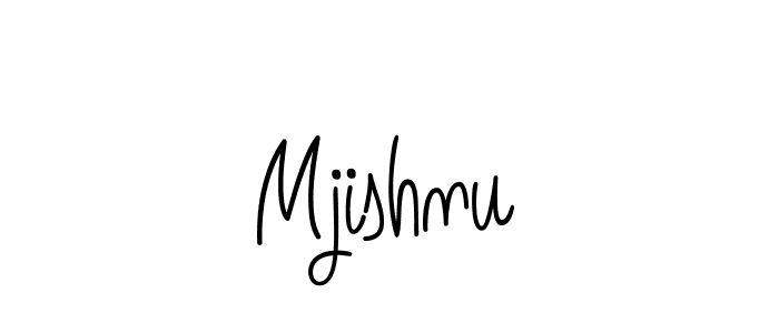 How to make Mjishnu name signature. Use Angelique-Rose-font-FFP style for creating short signs online. This is the latest handwritten sign. Mjishnu signature style 5 images and pictures png