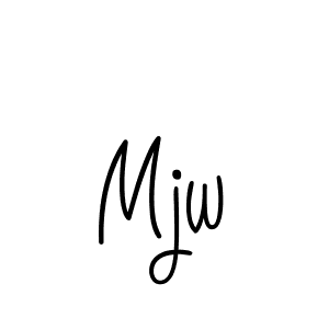 Make a beautiful signature design for name Mjw. With this signature (Angelique-Rose-font-FFP) style, you can create a handwritten signature for free. Mjw signature style 5 images and pictures png