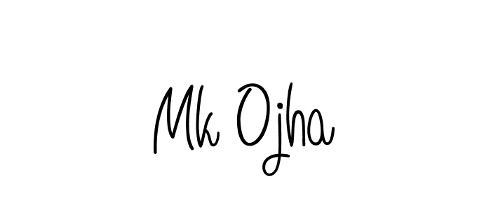 You should practise on your own different ways (Angelique-Rose-font-FFP) to write your name (Mk Ojha) in signature. don't let someone else do it for you. Mk Ojha signature style 5 images and pictures png