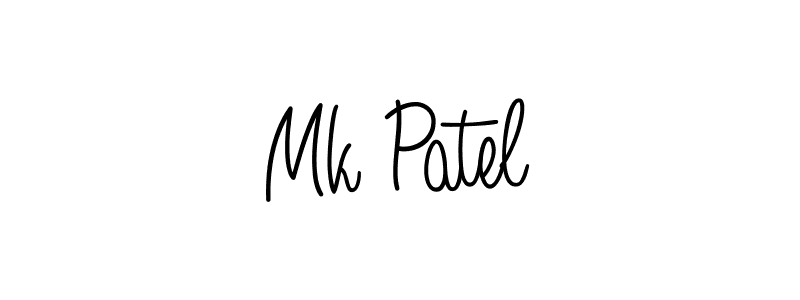 How to make Mk Patel name signature. Use Angelique-Rose-font-FFP style for creating short signs online. This is the latest handwritten sign. Mk Patel signature style 5 images and pictures png