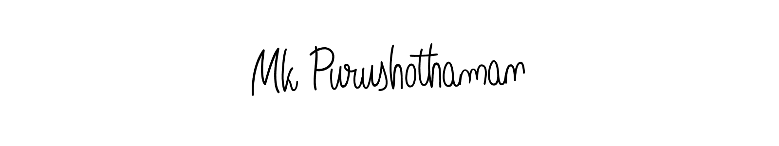 Design your own signature with our free online signature maker. With this signature software, you can create a handwritten (Angelique-Rose-font-FFP) signature for name Mk Purushothaman. Mk Purushothaman signature style 5 images and pictures png