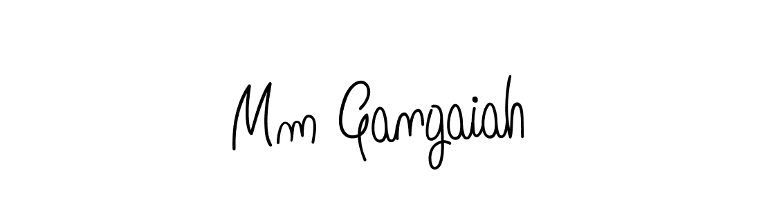 The best way (Angelique-Rose-font-FFP) to make a short signature is to pick only two or three words in your name. The name Mm Gangaiah include a total of six letters. For converting this name. Mm Gangaiah signature style 5 images and pictures png