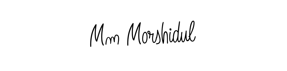 Design your own signature with our free online signature maker. With this signature software, you can create a handwritten (Angelique-Rose-font-FFP) signature for name Mm Morshidul. Mm Morshidul signature style 5 images and pictures png