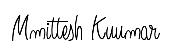 Get an exclusive digital autograph for Mmittesh Kuumar. The Angelique-Rose-font-FFP typeface captures the charm of real penmanship on paper. Mmittesh Kuumar signature style 5 images and pictures png