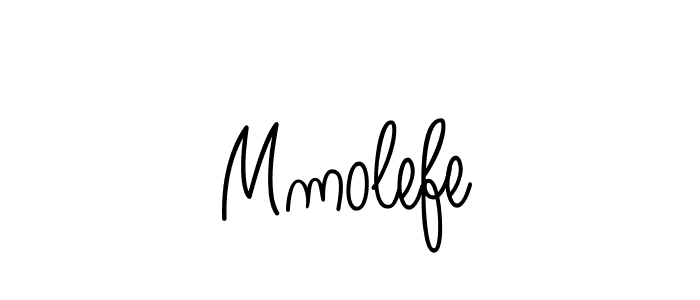 Use a signature maker to create a handwritten signature online. With this signature software, you can design (Angelique-Rose-font-FFP) your own signature for name Mmolefe. Mmolefe signature style 5 images and pictures png