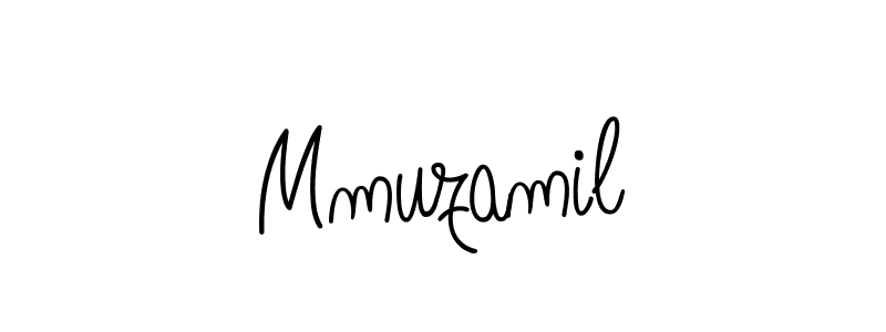 Make a beautiful signature design for name Mmuzamil. With this signature (Angelique-Rose-font-FFP) style, you can create a handwritten signature for free. Mmuzamil signature style 5 images and pictures png