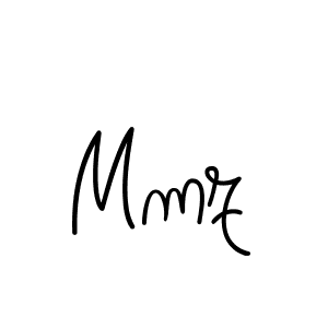 Make a beautiful signature design for name Mmz. With this signature (Angelique-Rose-font-FFP) style, you can create a handwritten signature for free. Mmz signature style 5 images and pictures png