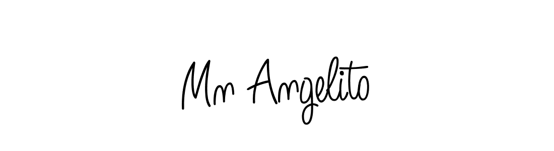 How to make Mn Angelito name signature. Use Angelique-Rose-font-FFP style for creating short signs online. This is the latest handwritten sign. Mn Angelito signature style 5 images and pictures png