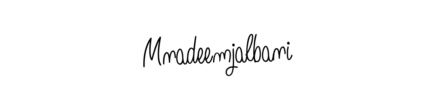 The best way (Angelique-Rose-font-FFP) to make a short signature is to pick only two or three words in your name. The name Mnadeemjalbani include a total of six letters. For converting this name. Mnadeemjalbani signature style 5 images and pictures png