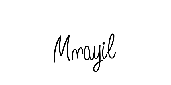 Use a signature maker to create a handwritten signature online. With this signature software, you can design (Angelique-Rose-font-FFP) your own signature for name Mnayil. Mnayil signature style 5 images and pictures png