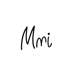 Make a beautiful signature design for name Mni. With this signature (Angelique-Rose-font-FFP) style, you can create a handwritten signature for free. Mni signature style 5 images and pictures png
