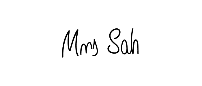 Use a signature maker to create a handwritten signature online. With this signature software, you can design (Angelique-Rose-font-FFP) your own signature for name Mns Sah. Mns Sah signature style 5 images and pictures png