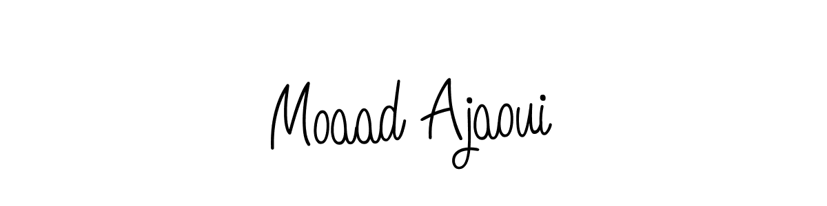 How to make Moaad Ajaoui name signature. Use Angelique-Rose-font-FFP style for creating short signs online. This is the latest handwritten sign. Moaad Ajaoui signature style 5 images and pictures png