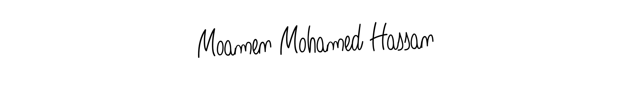 Moamen Mohamed Hassan stylish signature style. Best Handwritten Sign (Angelique-Rose-font-FFP) for my name. Handwritten Signature Collection Ideas for my name Moamen Mohamed Hassan. Moamen Mohamed Hassan signature style 5 images and pictures png