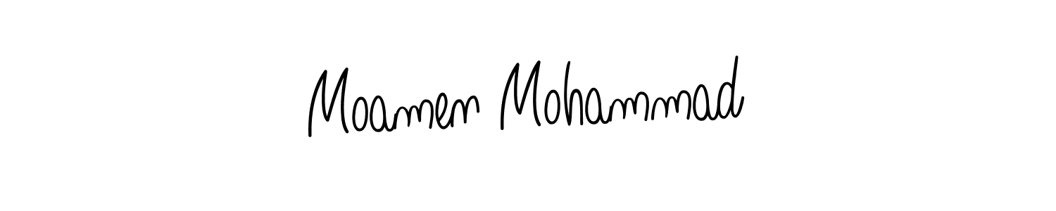 Make a beautiful signature design for name Moamen Mohammad. With this signature (Angelique-Rose-font-FFP) style, you can create a handwritten signature for free. Moamen Mohammad signature style 5 images and pictures png