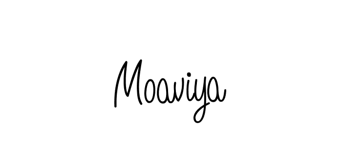 Use a signature maker to create a handwritten signature online. With this signature software, you can design (Angelique-Rose-font-FFP) your own signature for name Moaviya. Moaviya signature style 5 images and pictures png