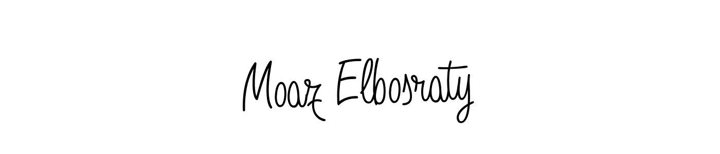 You should practise on your own different ways (Angelique-Rose-font-FFP) to write your name (Moaz Elbosraty) in signature. don't let someone else do it for you. Moaz Elbosraty signature style 5 images and pictures png