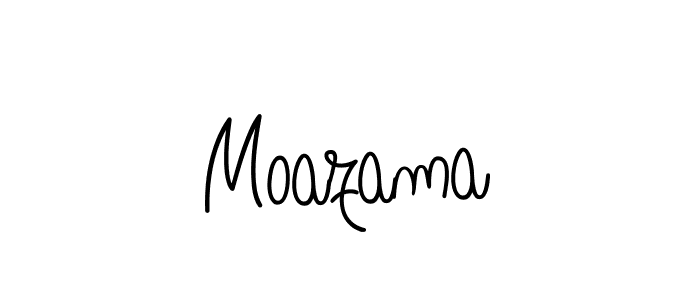 You should practise on your own different ways (Angelique-Rose-font-FFP) to write your name (Moazama) in signature. don't let someone else do it for you. Moazama signature style 5 images and pictures png